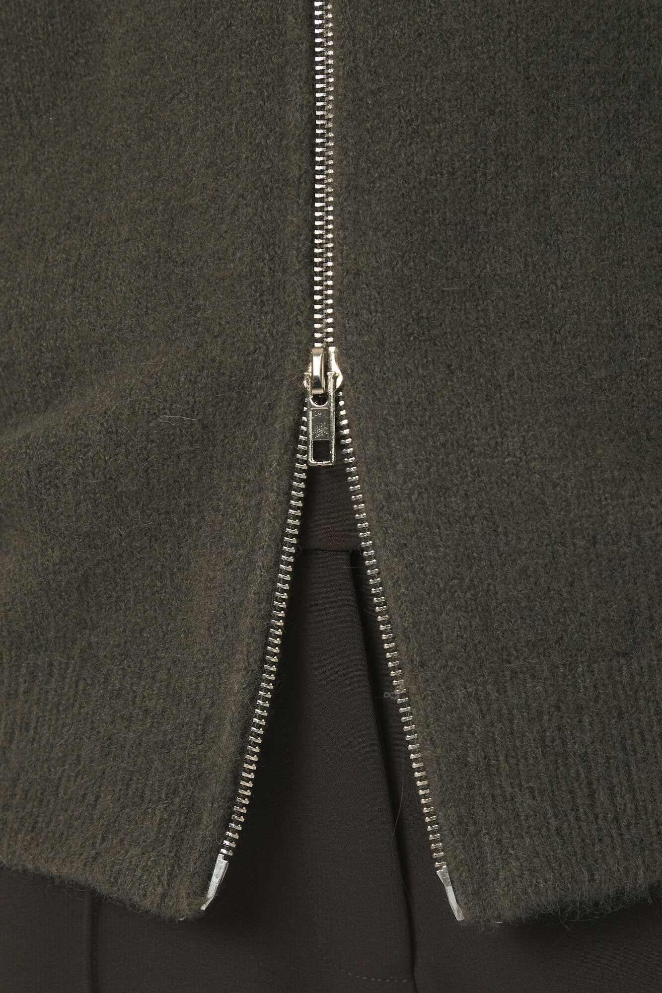 Asley Zip cardigan - Moss Green